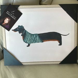 Classy dachshund print on canvas “Lucy’s boyfriend “ by Nancy Noreth.